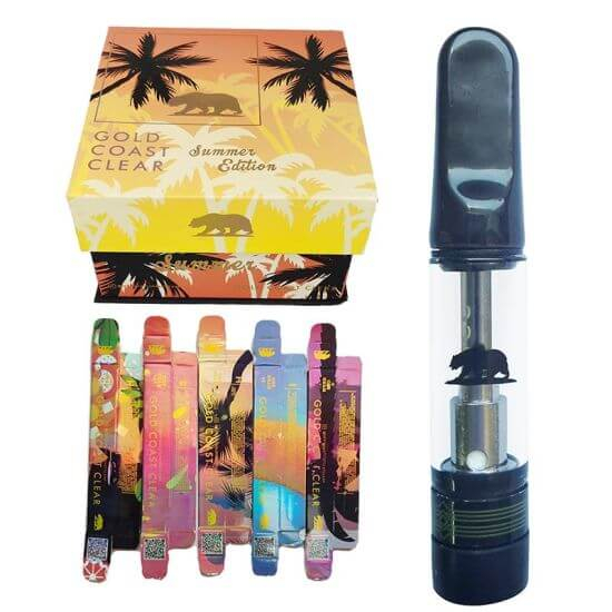 510 Thread Thick Oil Gold Coast Clear Carts Empty 0.8ML Vape Cartridge Atomizer