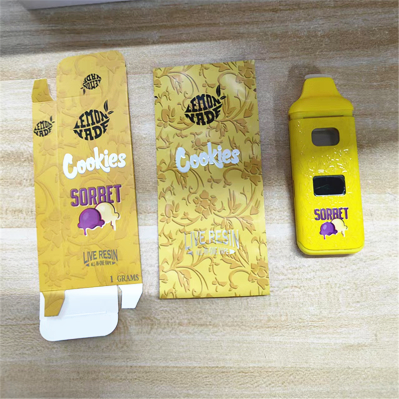 1000mg Cookies CBD Disposable Vape Pen LED Screen Rechargeable Preheat CBD Vape 1.0ML