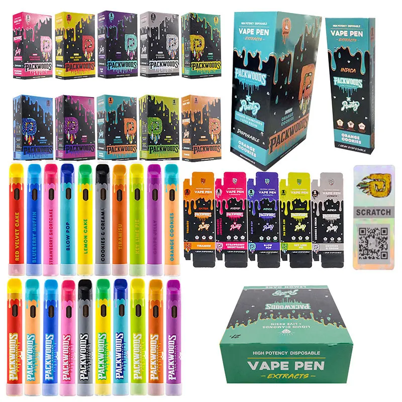 Packwoods X Runty 1000mg Disposable Vape Rechargeable Cbd Oils Vape Pen 1g