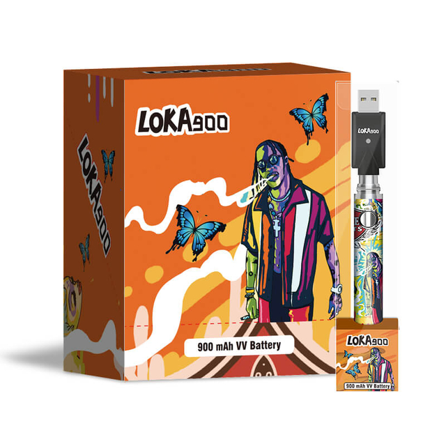 Loka 900Mah CBD Battery Pen Kit 510 Rechargeable Preheat Vape Cartridge Battery
