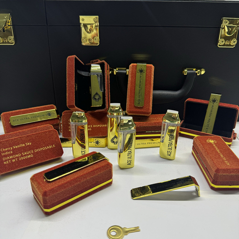 2025 New 1g 2g Ace Ultra Premium CBD Disposable Vape Pen Refillable Golden CBD Oil Vape Device