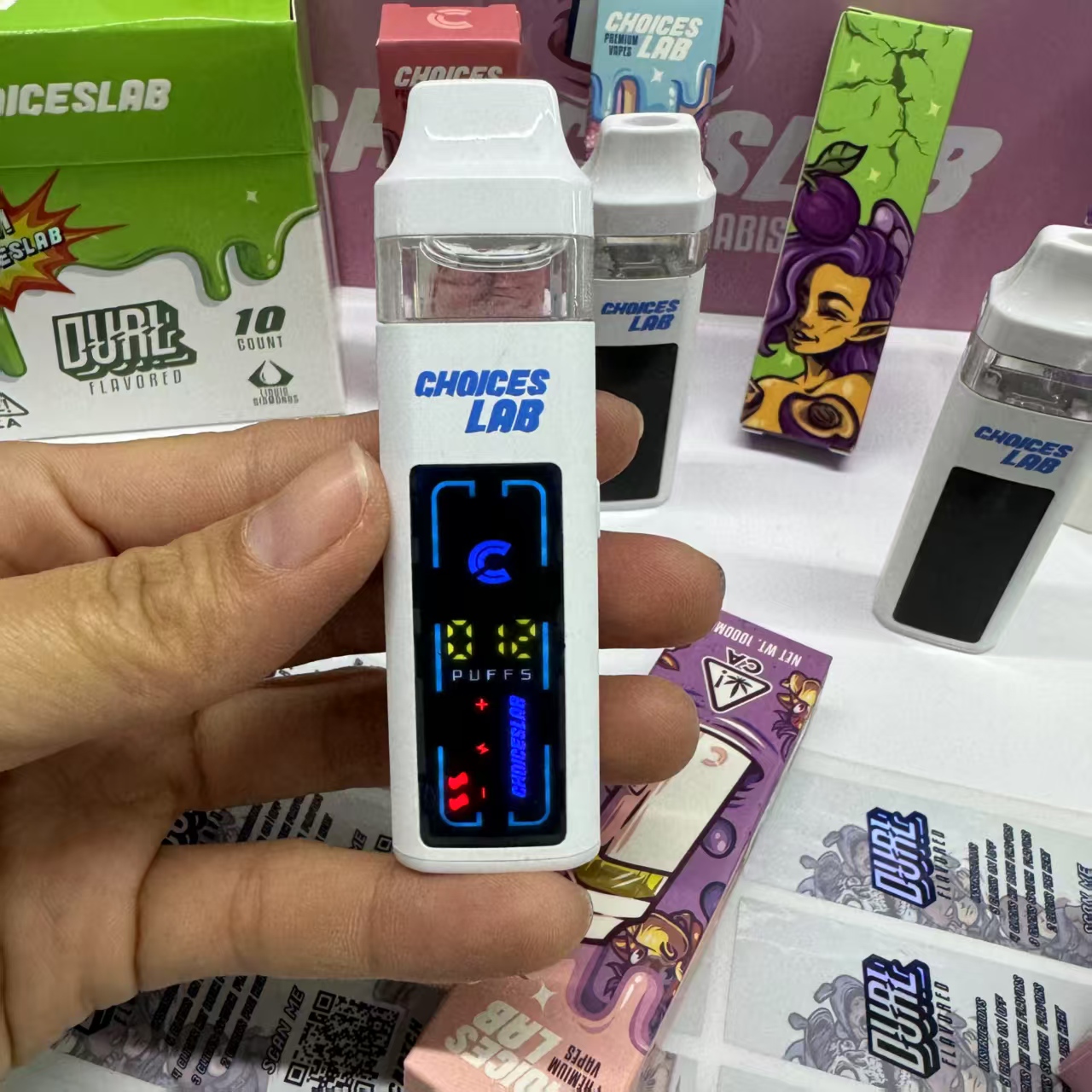 Choices Lab Empty Smoke Vapes for Thc 1ml+1ml Disposable Vape Pen With Display