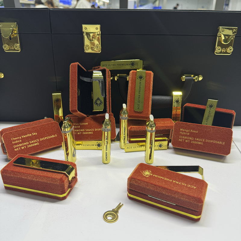 2025 New 1g 2g Ace Ultra Premium CBD Disposable Vape Pen Refillable Golden CBD Oil Vape Device