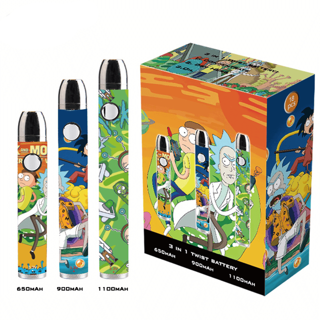 Ricky And Morty EVOD Twist Battery Oil Cartridge Rechargeable CBD Vape Pen Battery