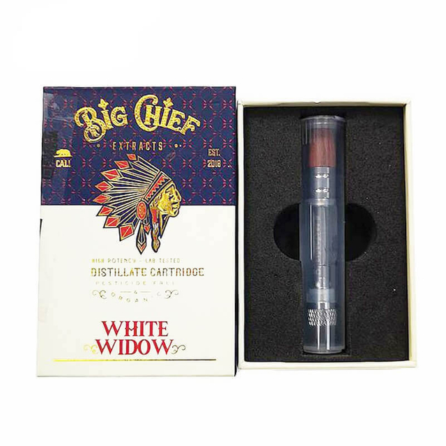 Big Chief Carts CBD Oil Atomizer Wood Tip 1ML Disposable THC Cartridge